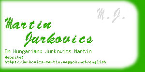 martin jurkovics business card